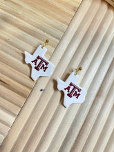 Load image into Gallery viewer, texas a&amp;m dangles w/ ball post
